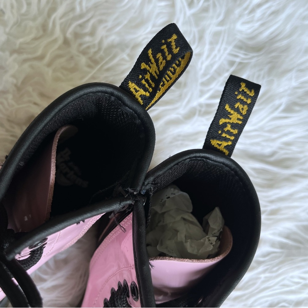 Dr Martens Pink Patent Leather Lace Up & Side Zip 1460 J Boits kids size 13 - Picture 6 of 10